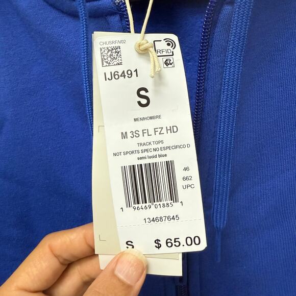 NWT adidas Men's Essentials 3-Stripes Fleece‎ Full-Zip Hoodie Size Small - Picture 7 of 7